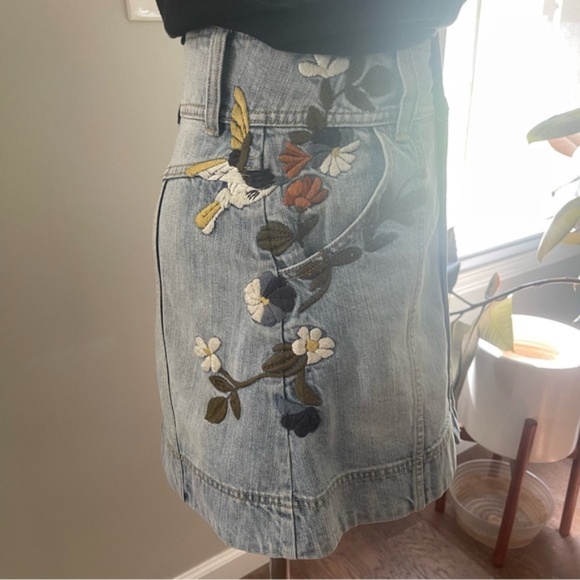 Free People Jackson Embroidered Denim Skirt 30 - Picture 5 of 7